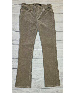 Lauren Ralph Lauren Green Corduroy Mid Rise Classic Fit Straight Leg Pants Sz 6